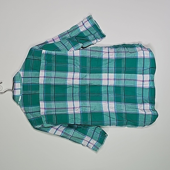 AMERICAN Eagle medium green plaid button down shirt - Picture 4 of 6